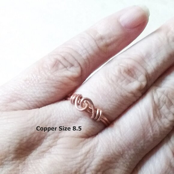 Handmade! Simple & Minimalist Copper Wire Wrapped Ring - Sz 8.5! - Picture 2 of 6